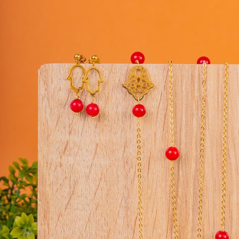 Parure khamsa rouge