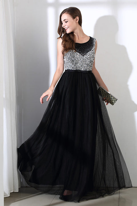 Robe de soirée pailletée longue